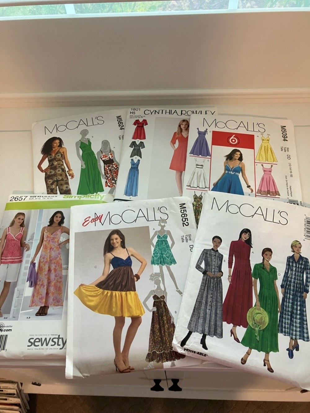 Six uncut dress sewing patterns women’s size sizes 6–18